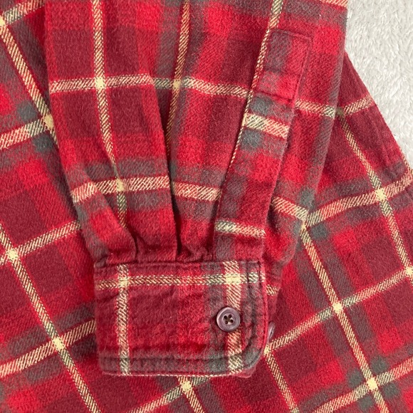 Work n Sport Flannel Shirt Men's Red Plaid Long Sleeve Button Up‎ XLT - Picture 5 of 10